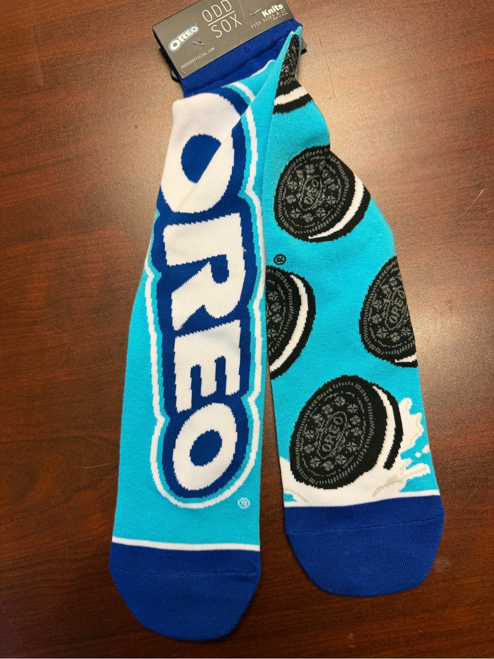 ODD SOX Oreo Cookies Crew Socks Blue Unisex Shoe Size 6-12 NWT